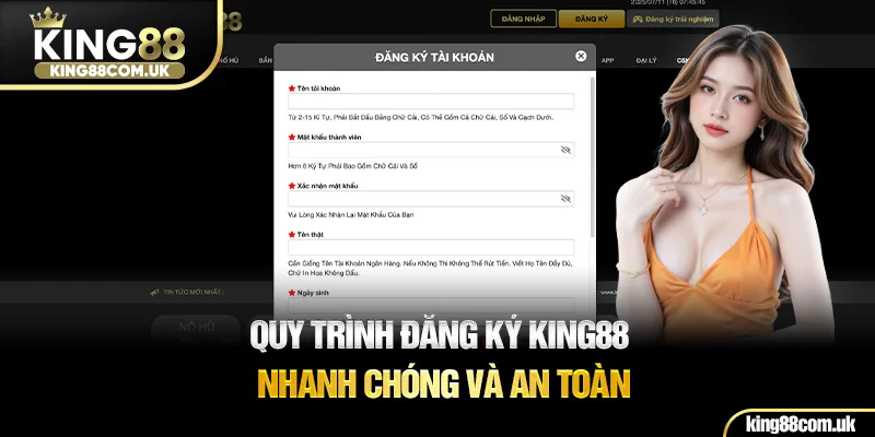 Quy trình đăng ký KING88 nhanh chóng và an toàn